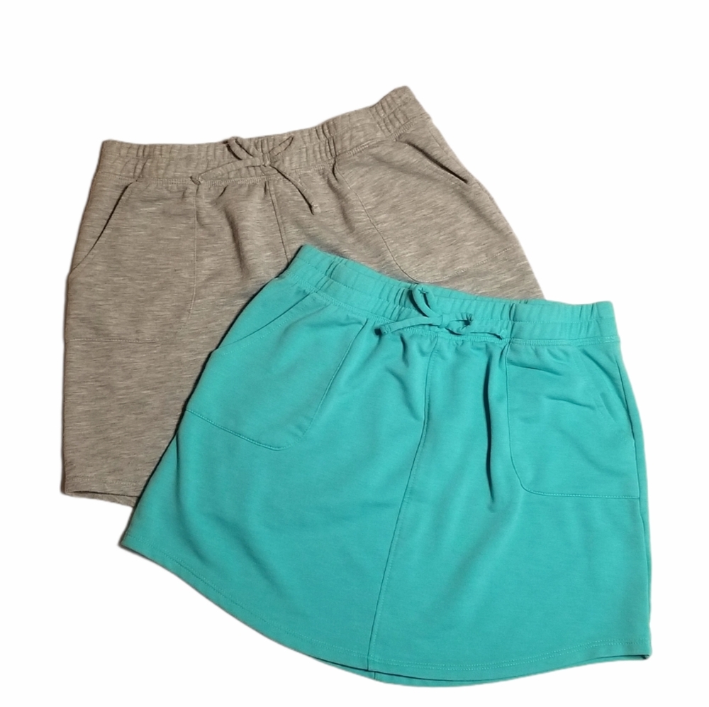 SO Kohl's 2 Short Skirts Girls L (12) Grey / Blue